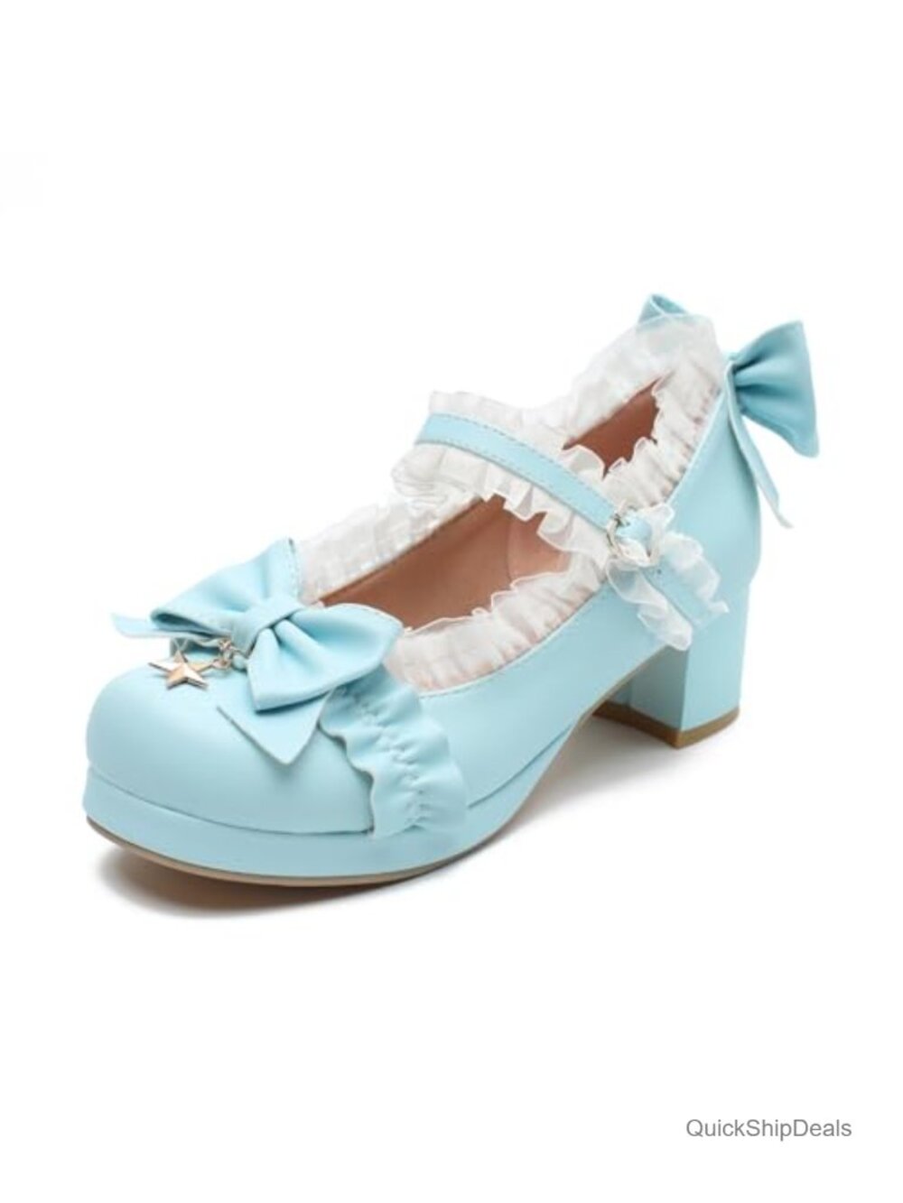 Kawaii Bow Mary Jane Heels Lolita Platform Chunky Heel Pumps